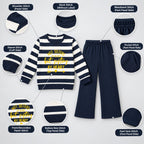 Girls Navy & White Striped "Sisters By Heart" Sweatshirt & Trousers Set