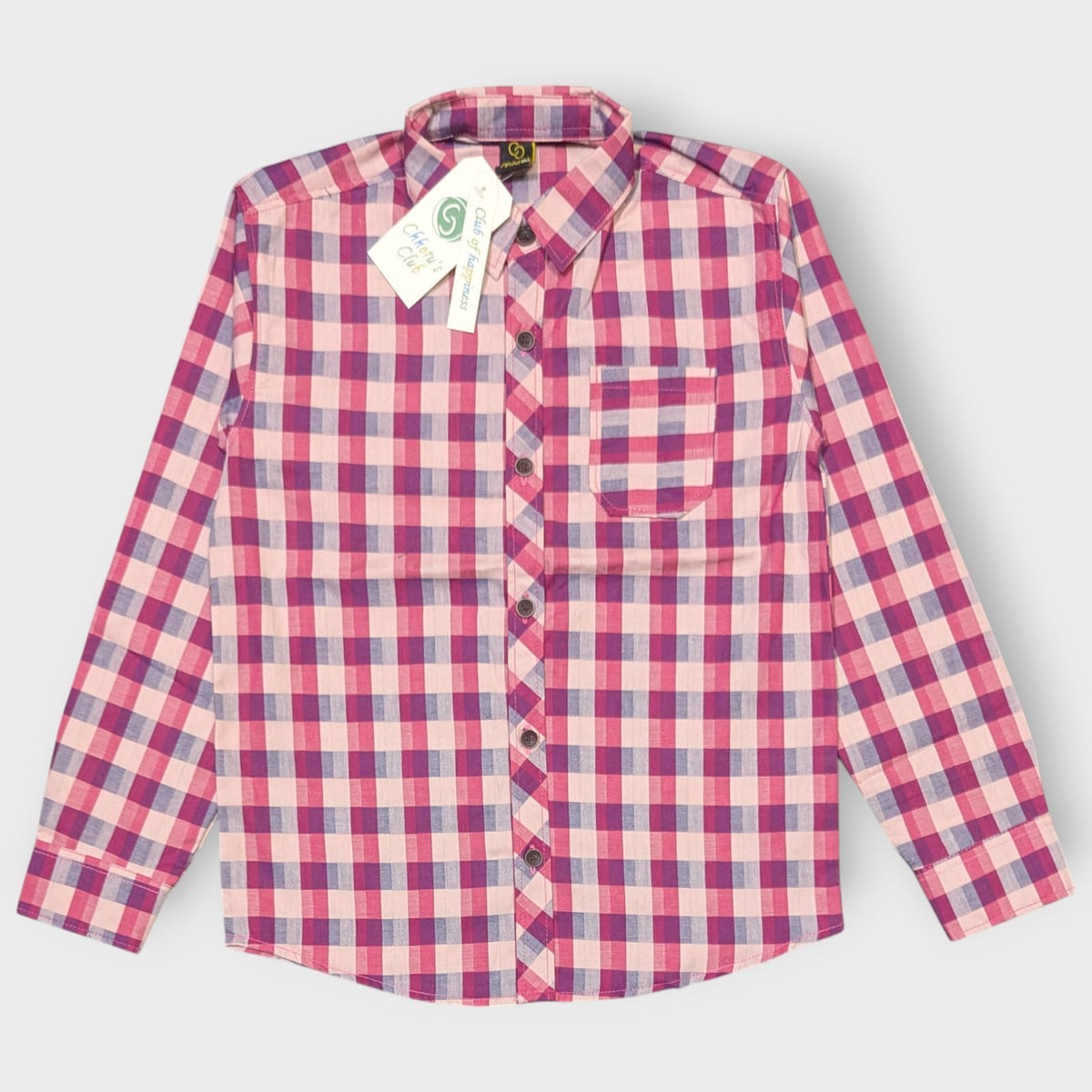 Pink & Purple Checkered Kids Shirt