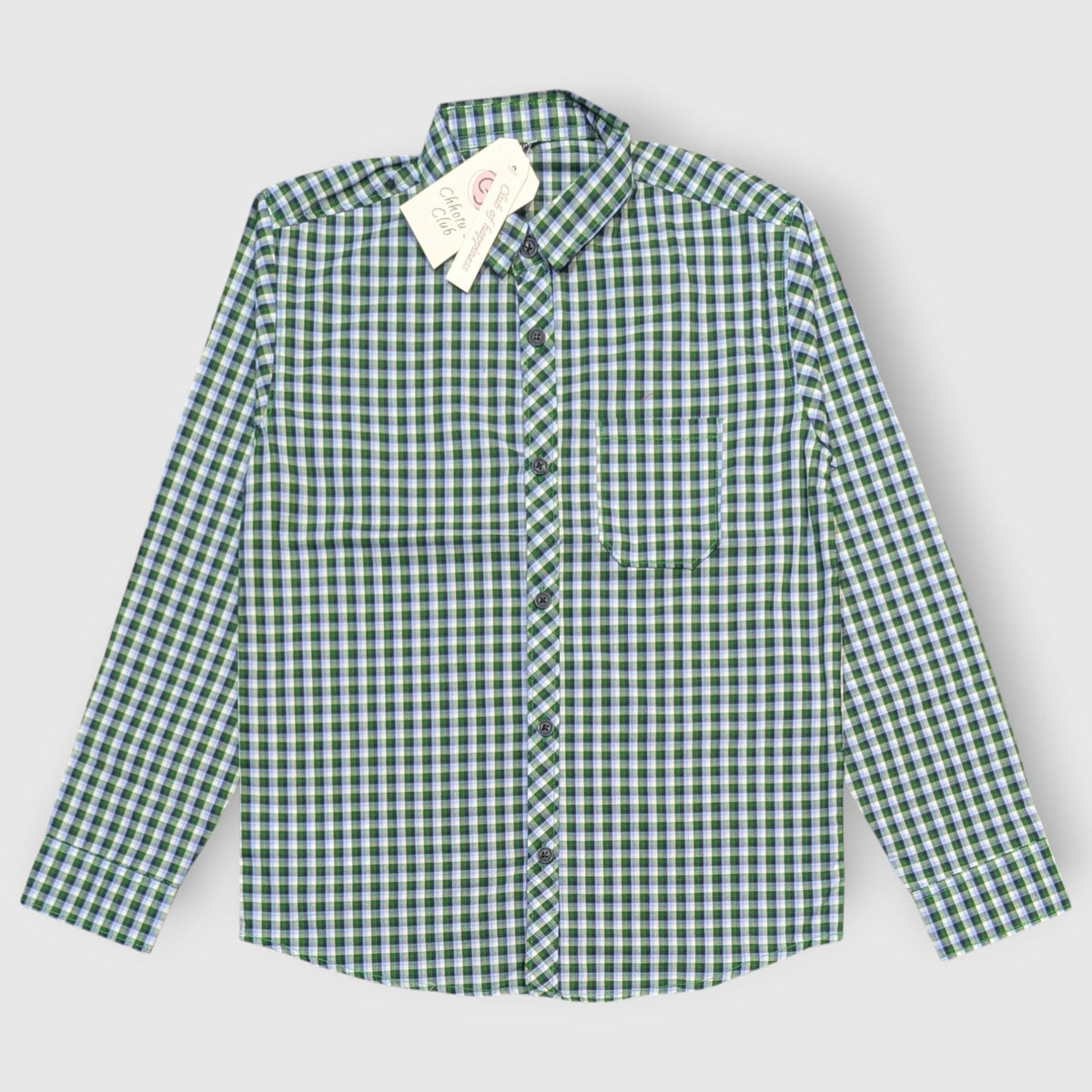 Green & Blue Checkered Kids Shirt