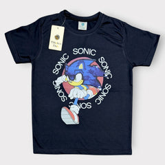 Sonic Graphic Navy T-Shirt – Kids Cotton Character Tee