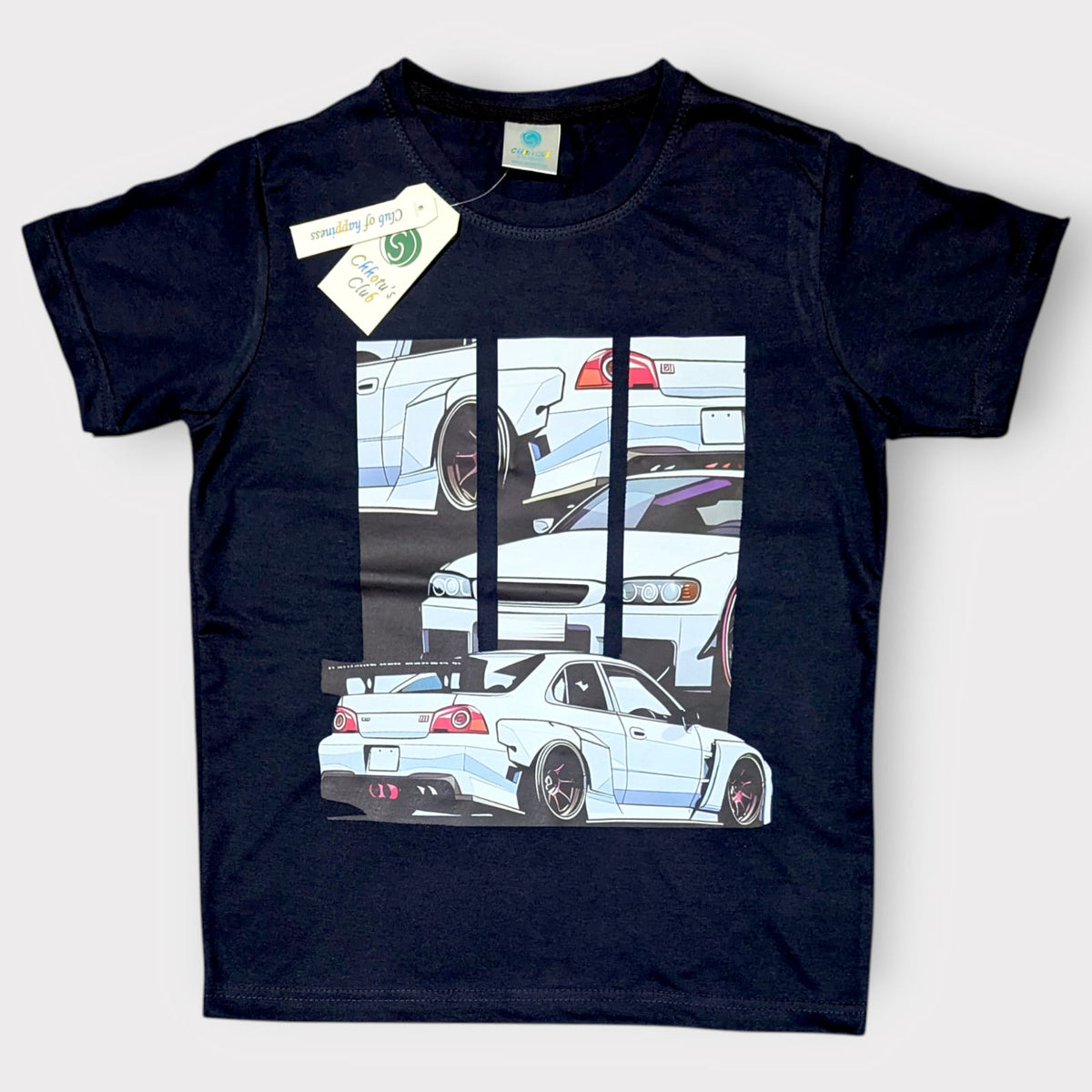 Sports Car Graphic Navy T-Shirt – Kids Cotton Tee