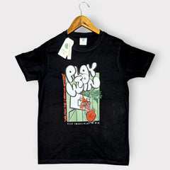 “Play to Win” Graphic Navy T-Shirt – Kids Cotton Sports Tee