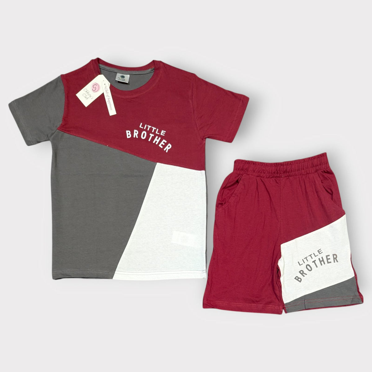 Little Brother Kids Summer Set – Color Block T-Shirt & Shorts