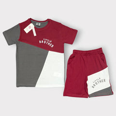 Little Brother Kids Summer Set – Color Block T-Shirt & Shorts