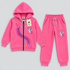 Girls Unicorn Zip-Up Tracksuit Set