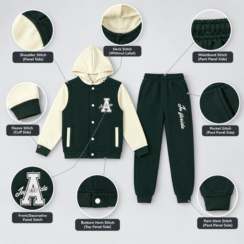 Stylish Kids Varsity Hoodie & Trackpant Set
