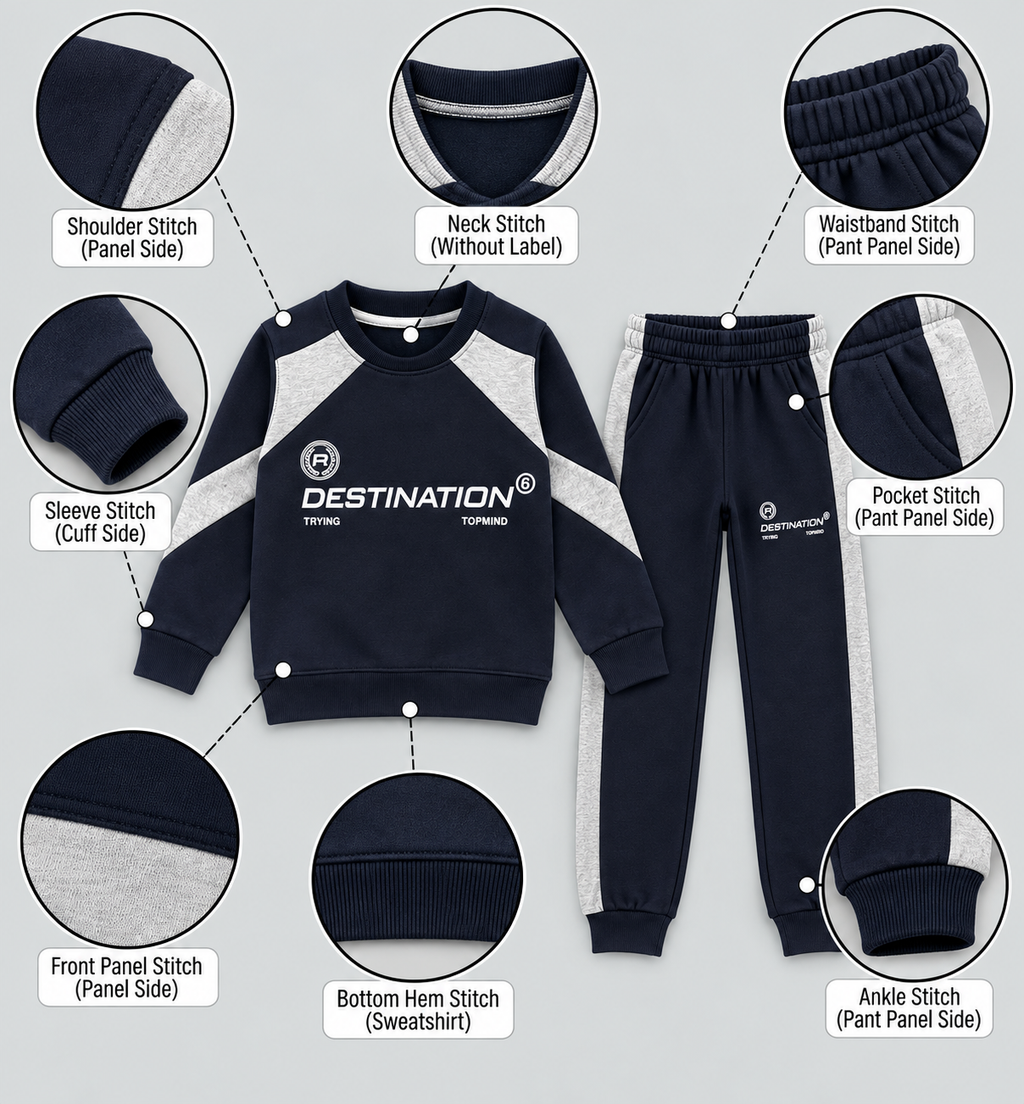 Boys Black & Grey Destination Tracksuit Set