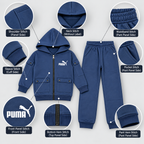 Kids Hooded Zip-Up Cargo Tracksuit Set
