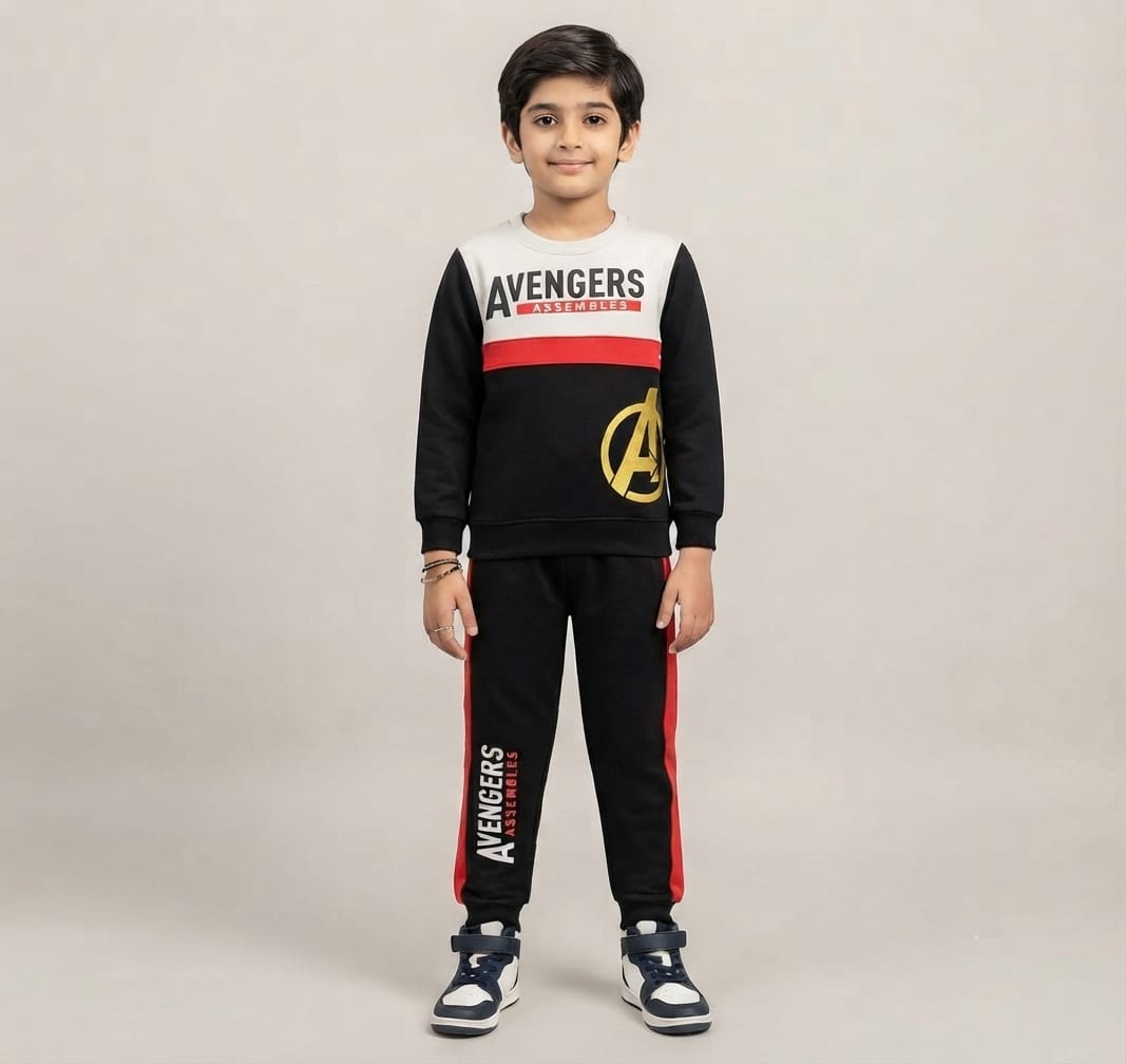 Kids "Avengers Assembles" Sweatshirt & Jogger Set | Boys Superhero Fleece Tracksuit