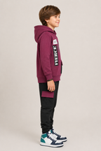 Kids "Be Bold" Maroon Hoodie & Cargo Jogger Set | Boys Stylish Winter Outfit