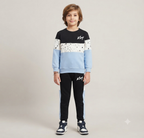 Chhotu's Club "King" Color-Block Sweatshirt & Jogger Set | Boys Fleece Tracksuit