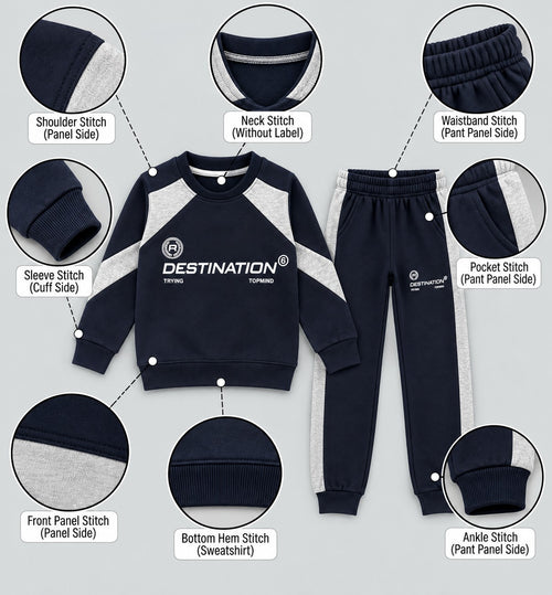 Boys Black & Grey Destination Tracksuit Set