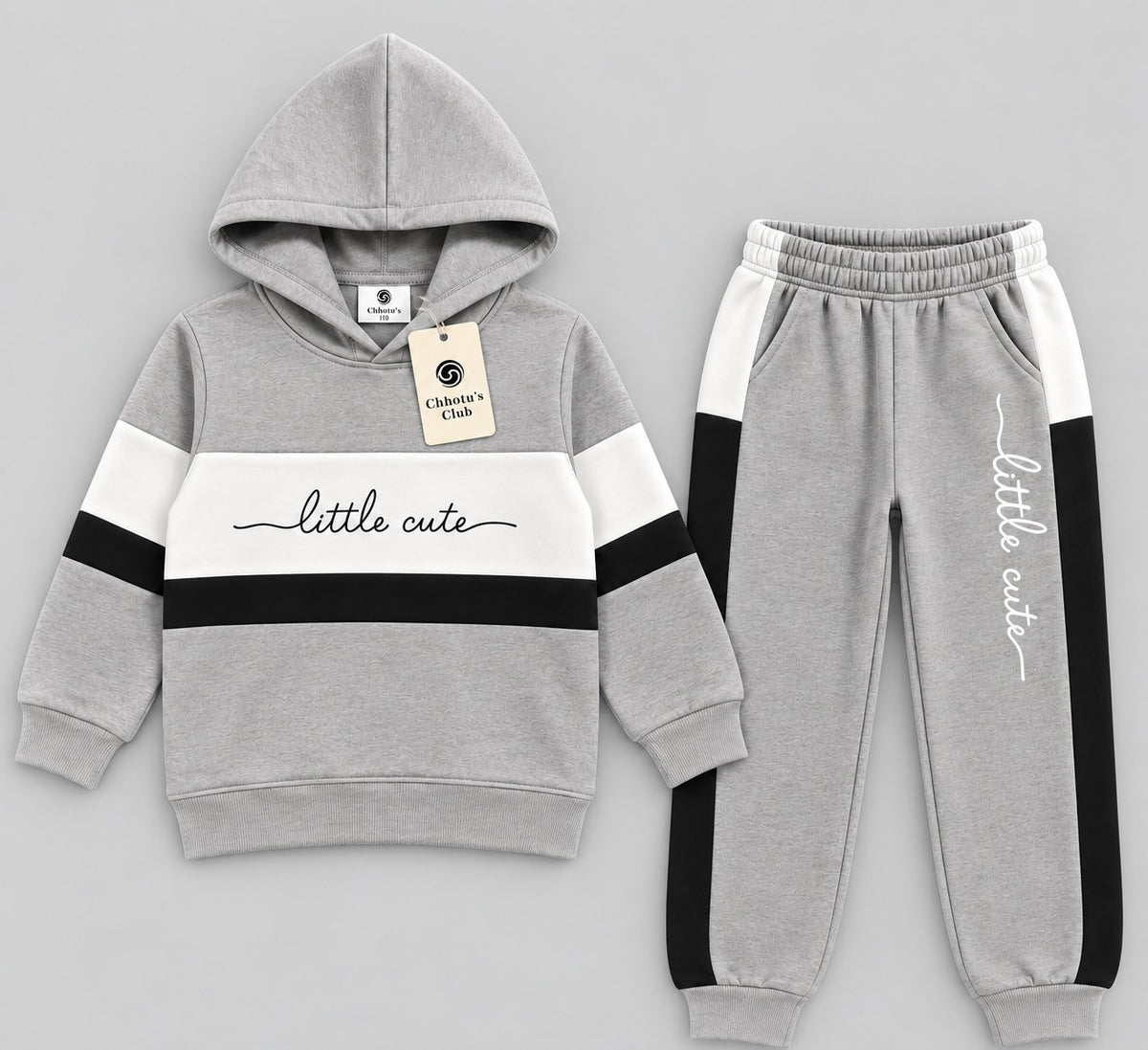 Kids Little Cute Hoodie Tracksuit Set