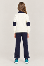 Girls’ Olive & Navy Graphic Sweatshirt with Matching Track Pants Set