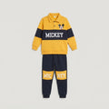 Kids Mickey Mouse Polo Tracksuit | Boys Yellow & Navy Disney Fleece Outfit