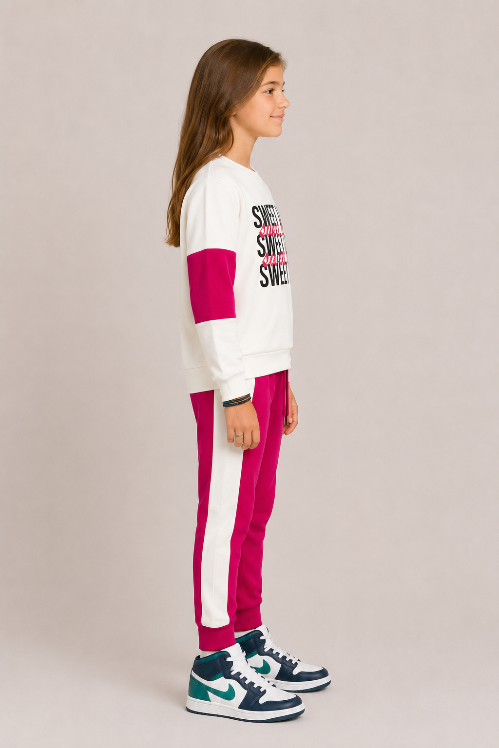 "Sweet Love" Tracksuit – White & Pink