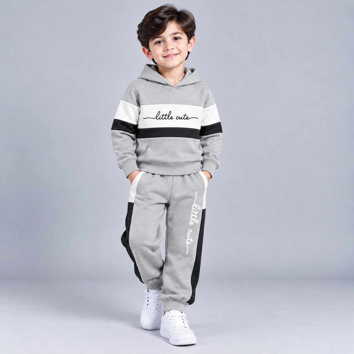 Kids Little Cute Hoodie Tracksuit Set