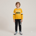 Boys Batman Yellow Sweatshirt & Black Jogger Tracksuit Set
