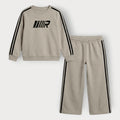 Kids Beige Side-Stripe Tracksuit