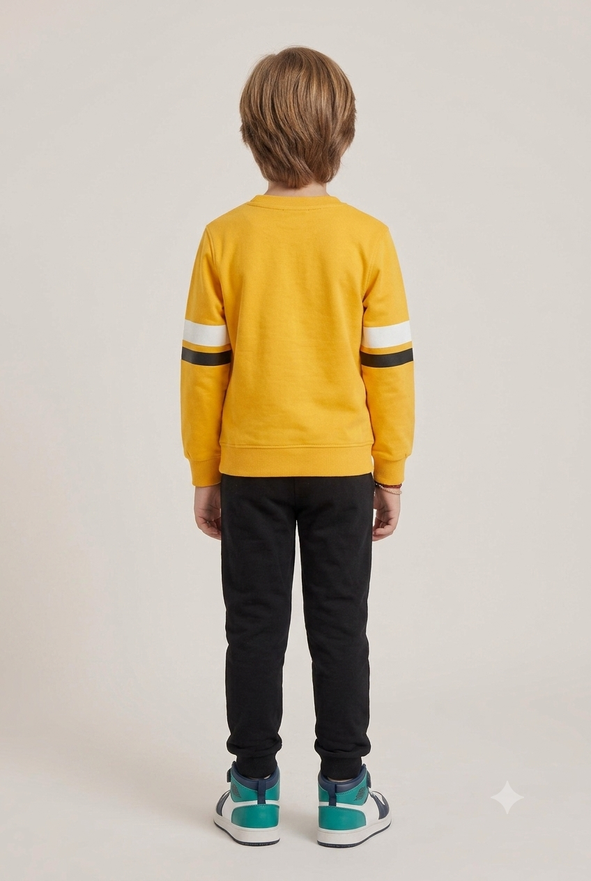 Boys Batman Yellow Sweatshirt & Black Jogger Tracksuit Set