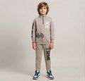 Kids Batman Half-Zip Tracksuit | Boys Taupe Superhero Fleece Outfit