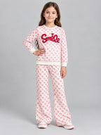 Girls Smile Polka Dot Top & Wide-Leg Pants Set