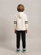 Chhotu's Club Spider-Man Yellow & Off White Hoodie & Black Jogger Set | Boys Marvel Fleece Tracksuit