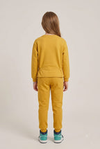 Girls "GRL PWR" Floral Sweatshirt & Joggers Set – Vibrant Yellow Tracksuit
