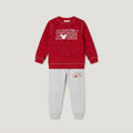 Kids Mickey Mouse All-Over Print Sweatshirt & Jogger Set | Boys Red & Grey Disney Tracksuit