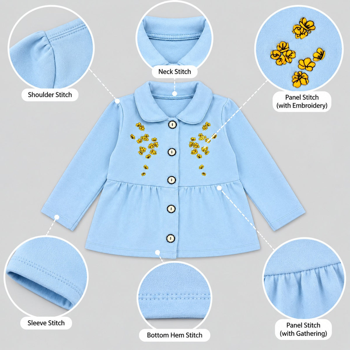 Floral Embroidered Button-Up Jacket
